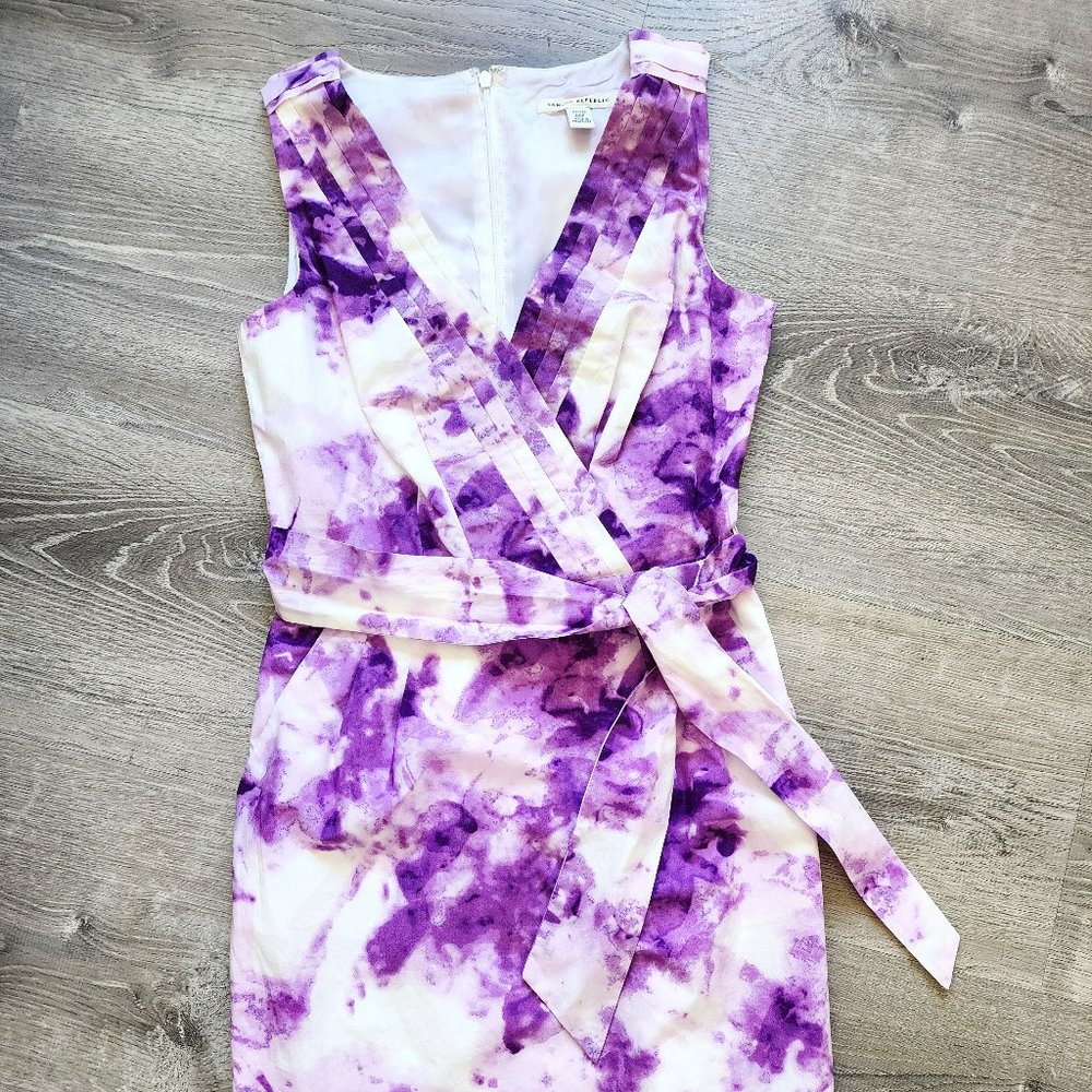 Banana Republic Purple White Tie Dye Dress. EUC. (Day dress/cocktail/formal/Work
